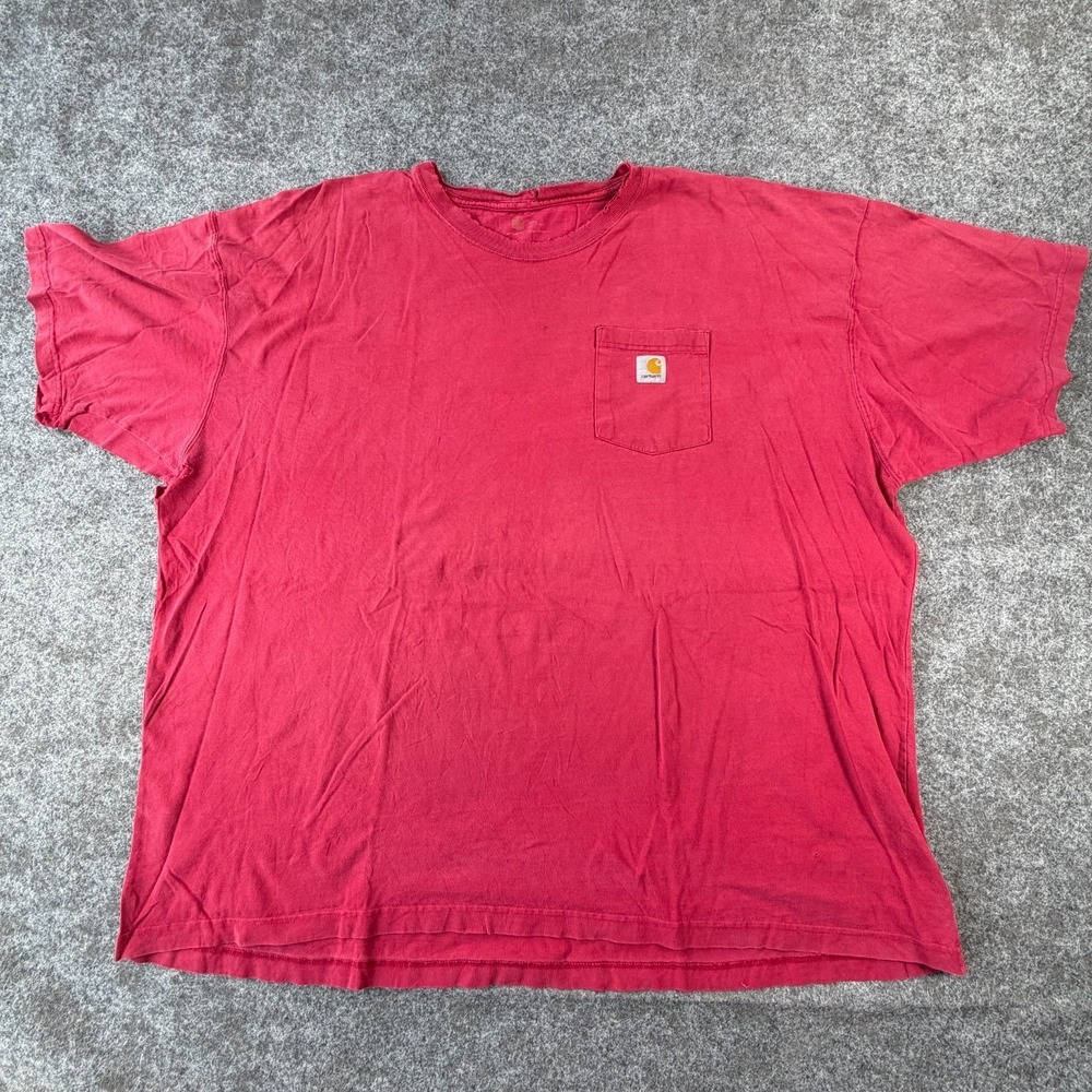 Carhartt‎ Iconic K87 Pocket T Shirt Mens 4XL Red Cotton Short Sleeve Loose Fit